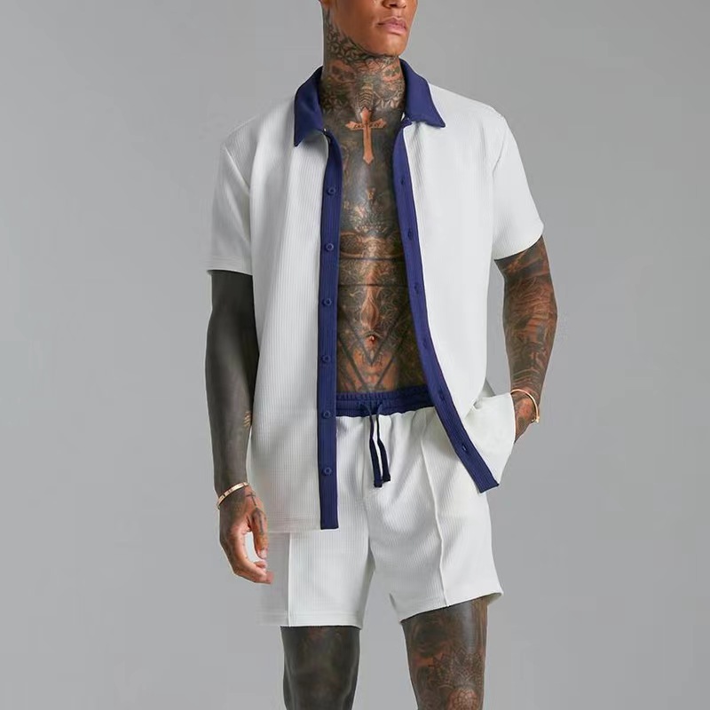 Men'S Formal Beach Wear - 2025 Summer Beach Suit Fashion Patchwork