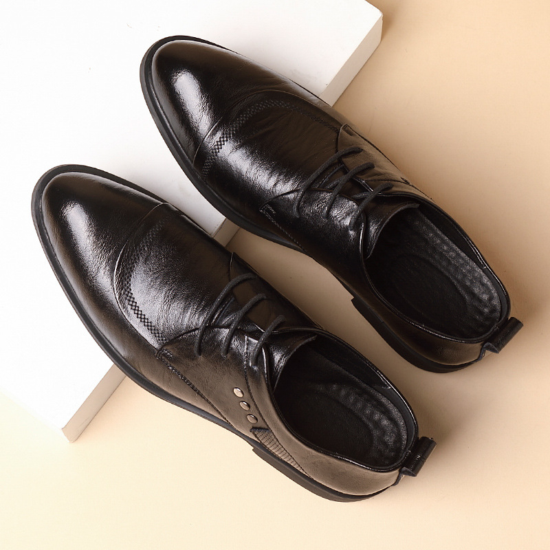 Leather Oxford Shoes With Meta - Men Formal Wear Dress review and price