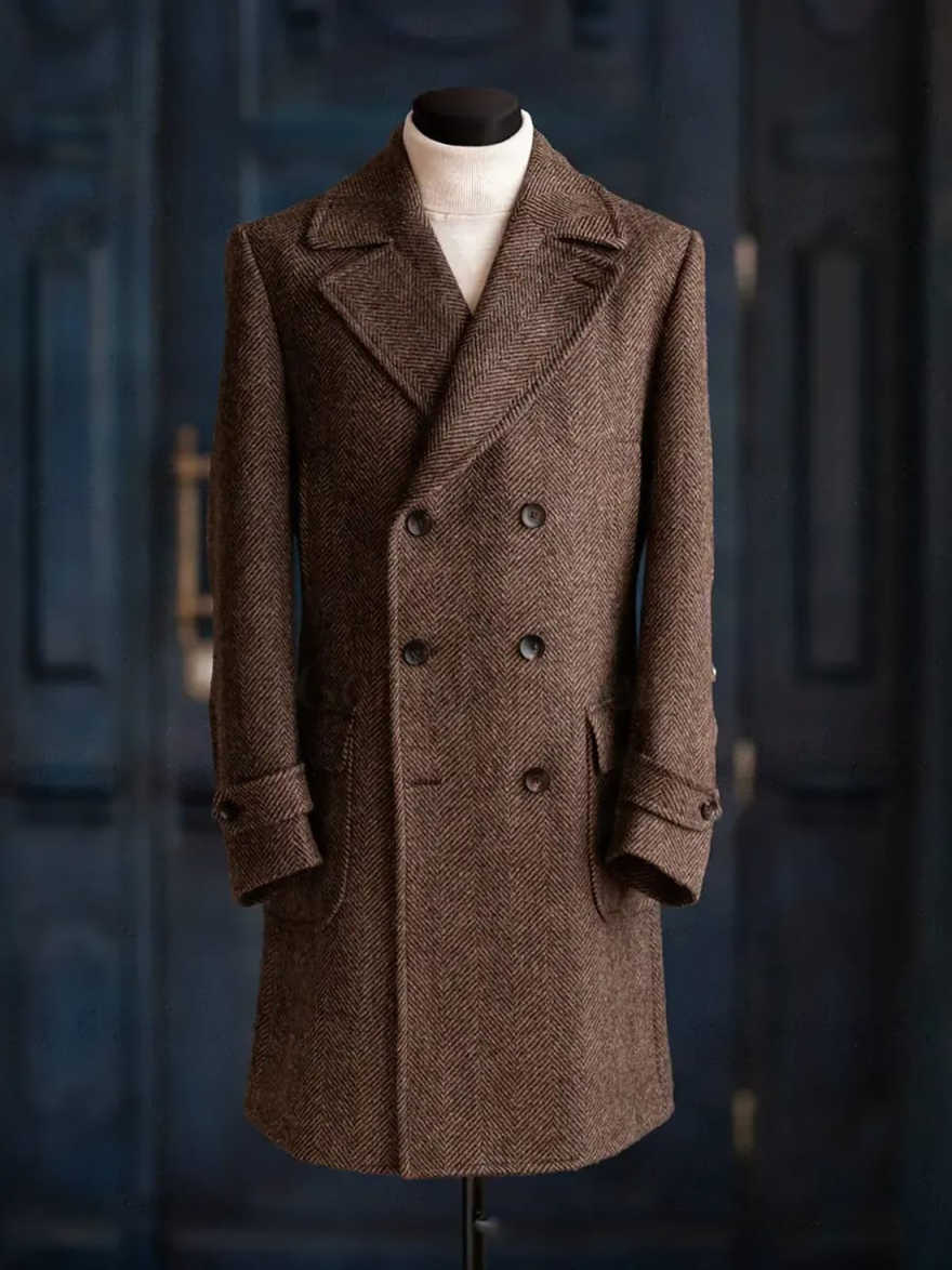 Modern Men Herringbone Overcoa - Men Formal Wear Modern review and price