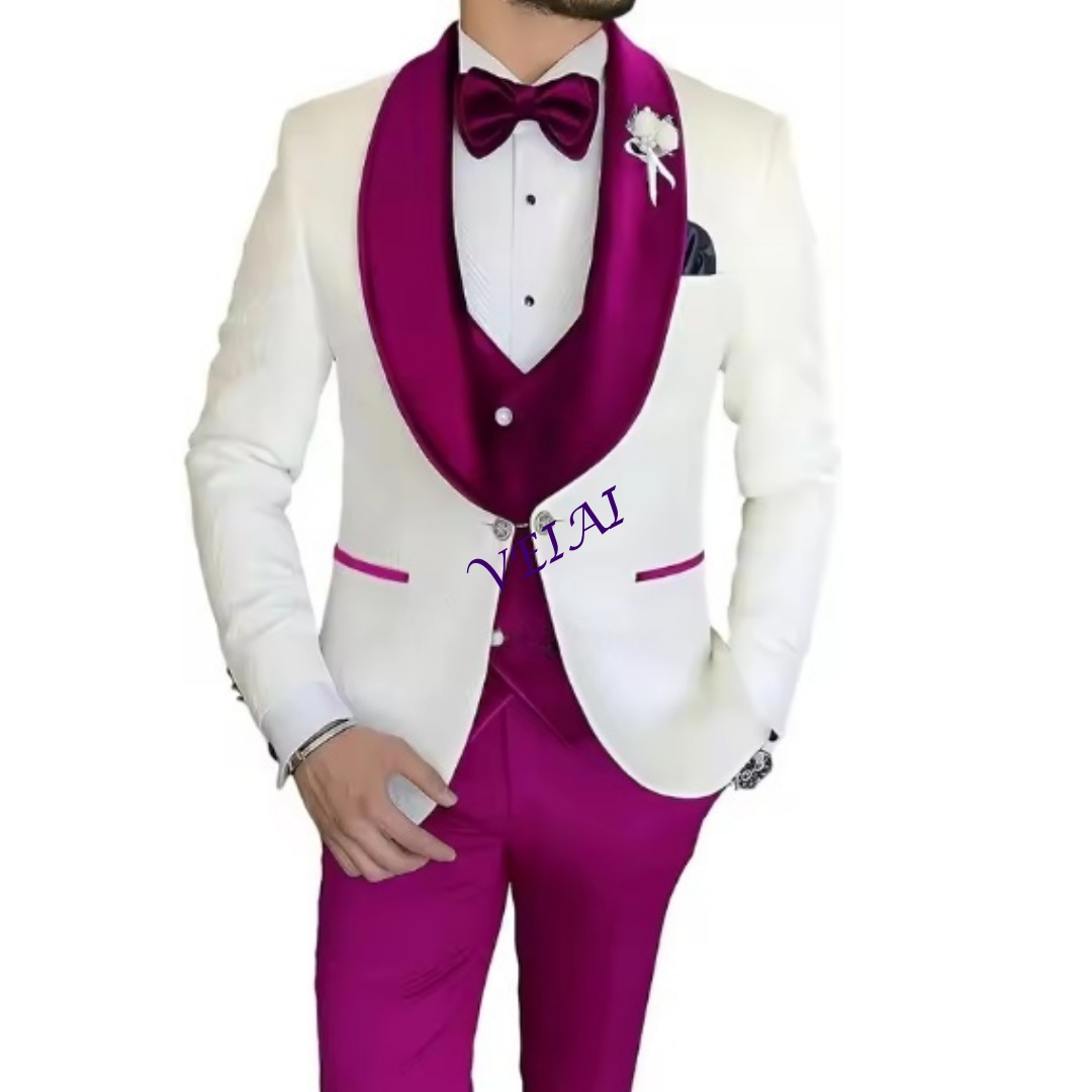Customized Slim Fit 3 Piece Tu - Men Formal Wear Combination review and price