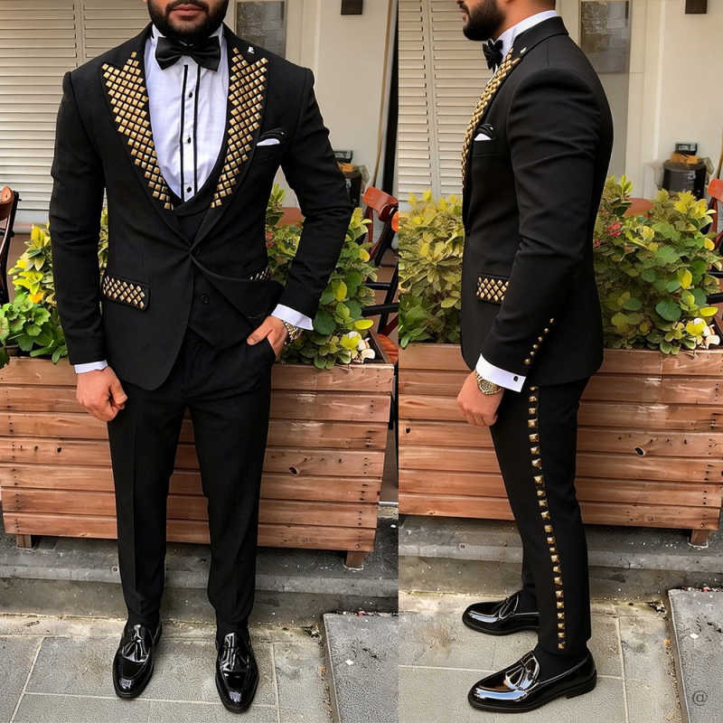 Modern Man Tuxedos Beaded Peak - Men Formal Wear Modern review and price