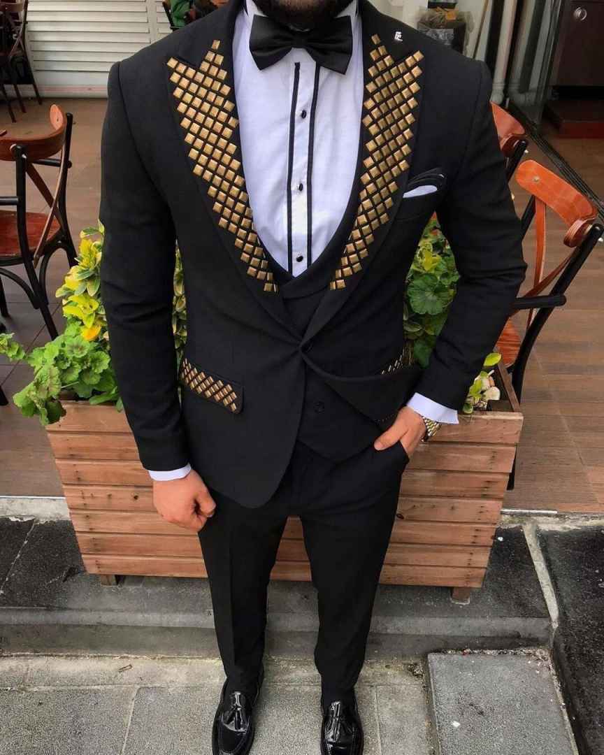 Modern Man Tuxedos Beaded Peak - Men Formal Wear Modern review and price